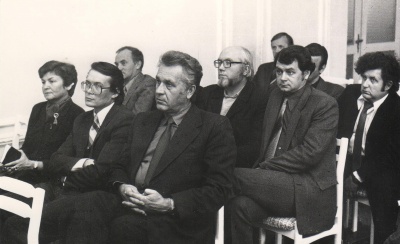 Rašytojų sambūris Kauno menininkų namuose, 1982